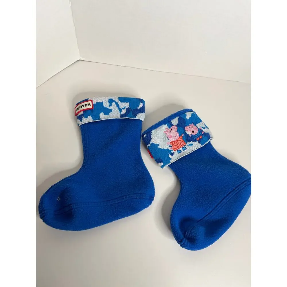 HUNTER Peppa Pig Boot Socks Size Medium Youth 11- 13 Blue